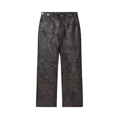 Pre-owned Vale Forever Leather Croxxx Denim 'black' | Men's Size 30