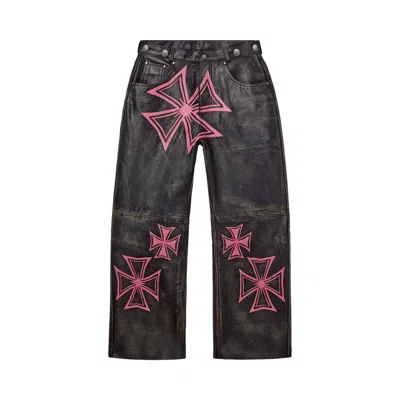 Pre-owned Vale Forever Leather Croxxx Denim 'black/pink' | Men's Size 30