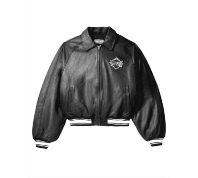 Vale Forever Men's Leather Coach Jacket In Black