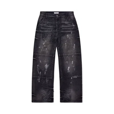 Pre-owned Vale Forever Motocroxxx Carpenters 'painted/splattered Black' | Men's Size 30