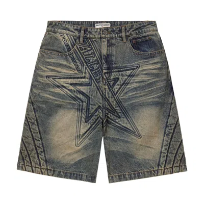Pre-owned Vale Forever Motocroxxx Jorts 'mid Wash' | Blue | Men's Size 30