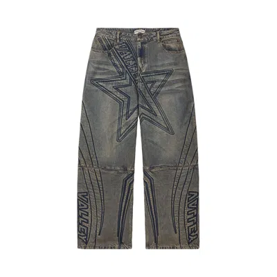Pre-owned Vale Forever Motocroxxx Pines Denim 'mid Rinsed' | Grey | Men's Size 34 In Gray
