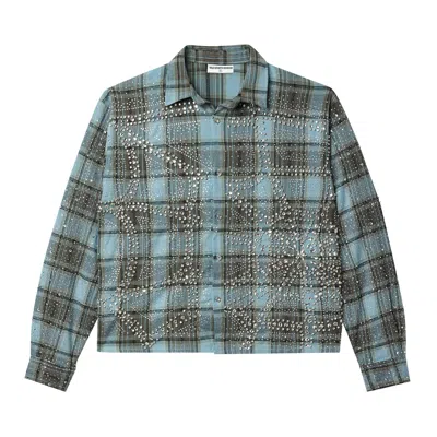 Pre-owned Vale Forever Ocean Flannel 'turquoise' | Blue | Men's Size Xl
