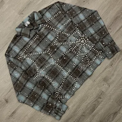 Pre-owned Vale Forever Ocean Rhinestone Flannel In Blue