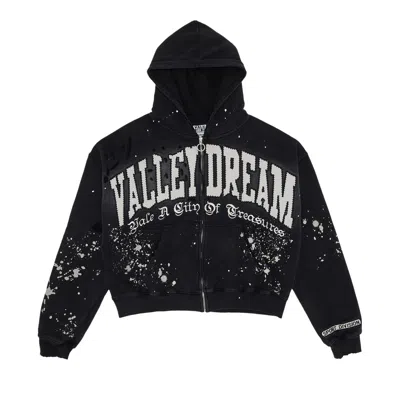 Pre-owned Vale Forever Paint Zip Up Hoodie 'black' | Men's Size L