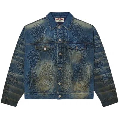 Pre-owned Vale Forever Religion Denim Jacket 'midrinse' | Blue | Men's Size M