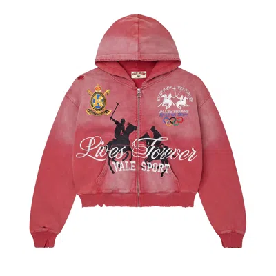 Pre-owned Vale Forever Rockefeller Zip Up 'red' | Men's Size M