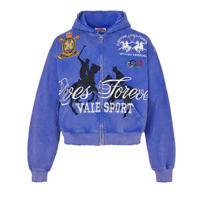 Pre-owned Vale Forever Schwab Zip Up 'blue' | Men's Size M