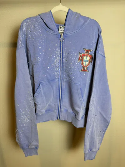 Pre-owned Vale Forever Sea Clustered Zip Up In Blue