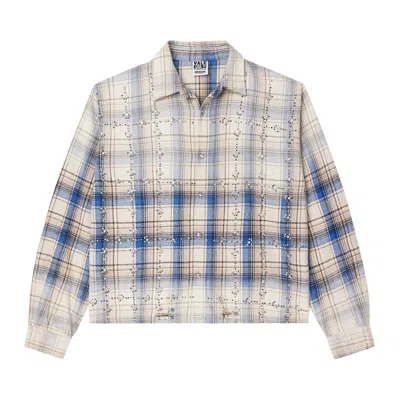 Pre-owned Vale Forever Skyfall Flannel 'cream/blue' | Men's Size Xl