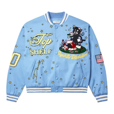 Pre-owned Vale Forever Skyhigh Varsity Jacket 'blue' | Men's Size S