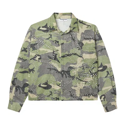 Pre-owned Vale Forever Soulja Button Up 'green' | Men's Size Xl