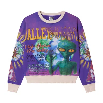 Pre-owned Vale Forever Space Alien Crewneck 'purple' | Men's Size L