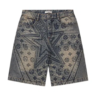 Pre-owned Vale Forever Spade Jorts 'mid Wash' | Blue | Men's Size 30