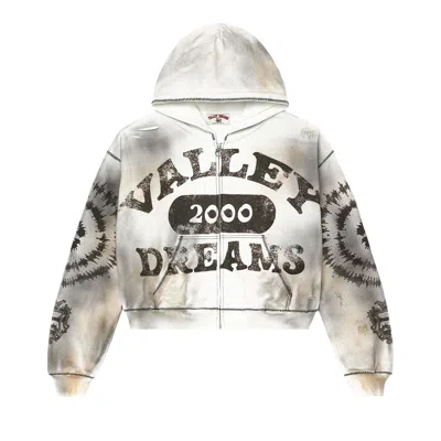 Pre-owned Vale Forever Spiral Zip Up Hoodie 'dark White' | Men's Size S