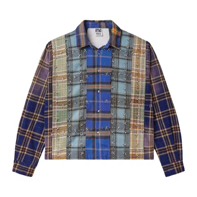 Pre-owned Vale Forever Splash Zone Flannel 'cool/patchwork' | Multi-color | Men's Size Xl