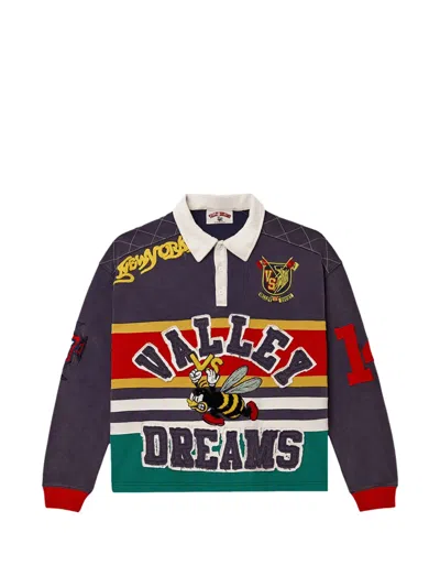 Vale Forever Striped Polo Shirt In Blue