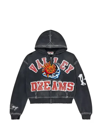 Vale Forever Sunny Patch-detail Hoodie In Gray