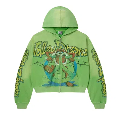 Pre-owned Vale Forever Taz Zip Up Hoodie 'lime' | Green | Men's Size L