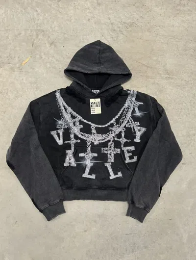 Pre-owned Vale Forever Valley Dreams Black Chain Bling Hoodie X-large