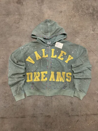 Pre-owned Vale Forever Valley Dreams Green Bank Zip Up Hoodie