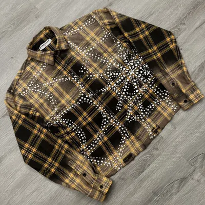 Pre-owned Vale Forever Valley Dreams Rhinestone Flannel Chocolate In Brown