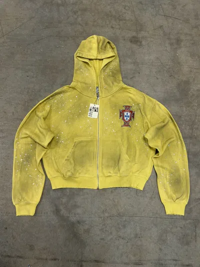 Pre-owned Vale Forever Valley Dreams Yellow Cluster Zip Up Hoodie