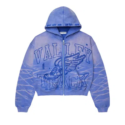 Pre-owned Vale Forever Wildflower Garden Zip Up Hoodie 'blue' | Men's Size Xl