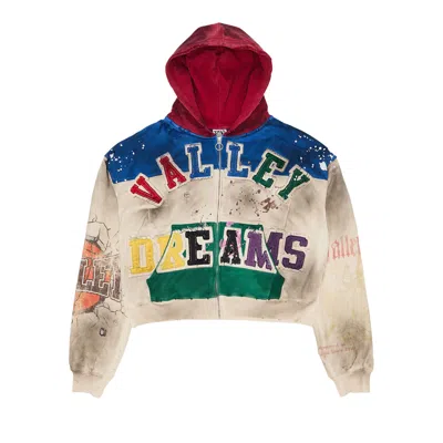 Pre-owned Vale Forever Wonderland Zip Up 'cream/multi' | Men's Size M In White