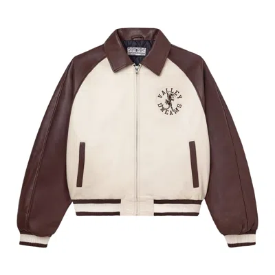 Pre-owned Vale Forever Woodbury Bomber 'brown/cream' | Men's Size Xxl In White