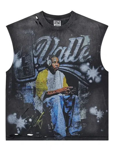 Vale Game Time Graphic-print Distressed T-shirt In Gray