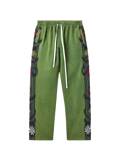 Vale Garden Floral Track Pants In Green
