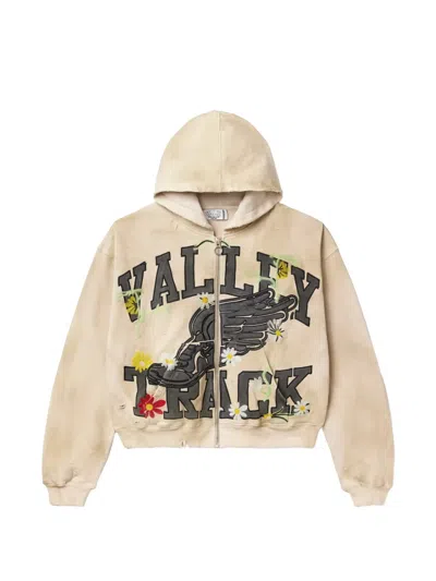 Vale Garden Track Hoodie In Neutral