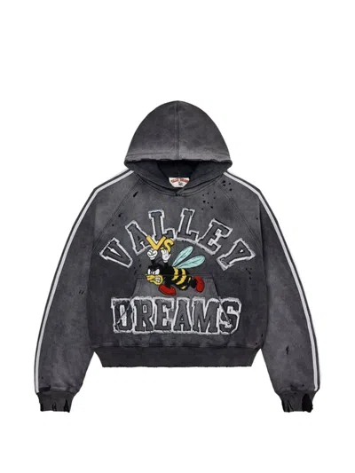 Vale Graphic-embroidery Hoodie In Gray