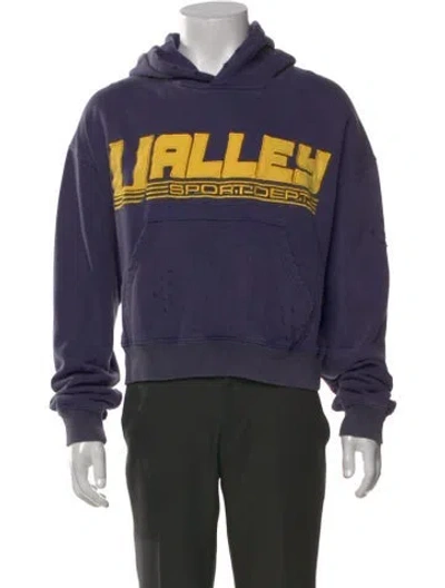 Pre-owned Vale Graphic Print Crew Neck Hoodie In Blue