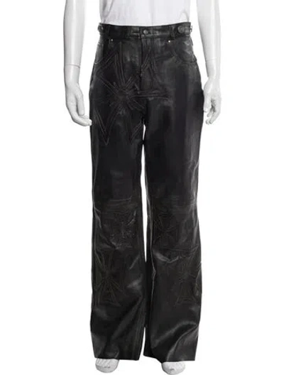 Pre-owned Vale Graphic Print Pants In Black