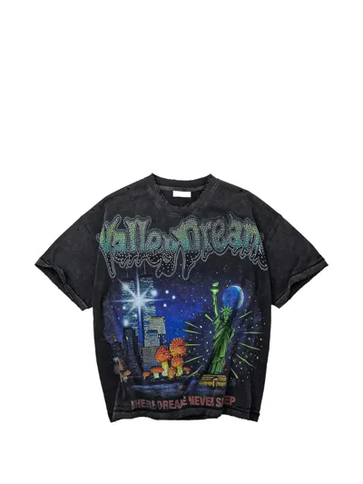 Vale Graphic-print Distressed T-shirt In Black