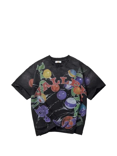 Vale Graphic-print Distressed T-shirt In Black