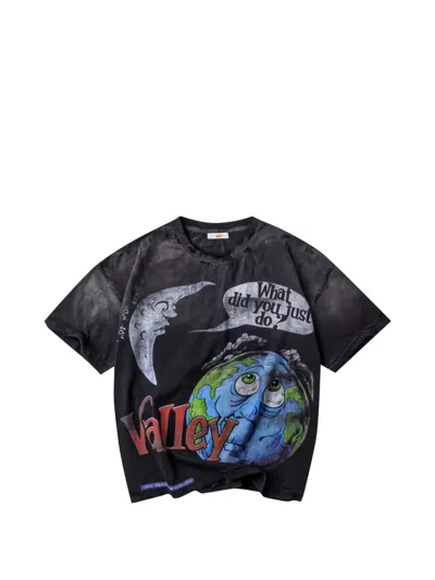 Vale Graphic-print Distressed-effect T-shirt In Black