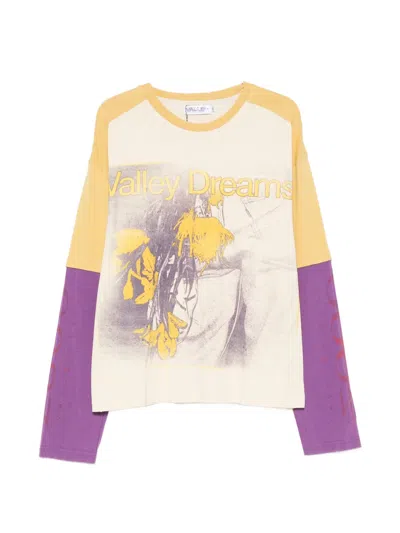 Vale Graphic-print Layered Sweater In Yellow