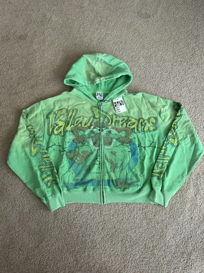 Pre-owned Vale Green Taz Peace Zip Up Hoodie Size Medium