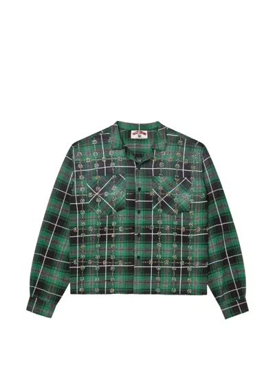 Vale Grinch Gems Flannel Shirt In Green