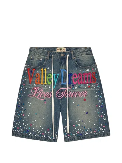 Vale Ice Cream Crystal-embellished Shorts In Blue