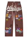 Vale Jeweled Patch Valley Carpenter Trousers In Brown