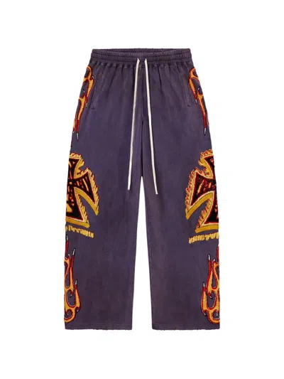 Vale La Flare Track Pants In Purple