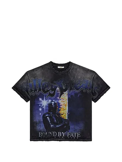 Vale Lancelot Distressed-effect T-shirt In Black
