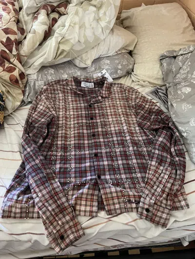 Pre-owned Vale Lives Rhinestone Flannel In Multi
