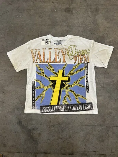 Pre-owned Vale Lives Valley Forever White Cross Rosary Tee Medium New