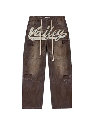 Vale Logo-detail Painters Jeans In Brown