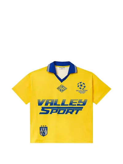 Vale Logo-print Polo Shirt In Yellow